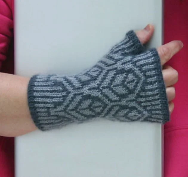 Fair Isle knitting patterns-Hedgerow Fingerless Mittens Knitting